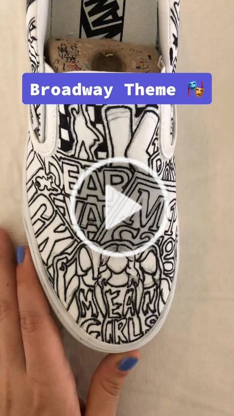 SneaxByArish(@sneaxbyarish) on TikTok: Like for Part 2 💕 #artistcheck #learnfromme #learnontiktok #art #artist #etsy #custom #cutomshoes #broadwaymusicals #diy #minivlog Diy Sneakers Designs, Broadway Theme, Walking On A Dream, Custom Sneakers Diy, Diy Sneakers, Artist Custom, Custom Sneakers, Designer Sneakers, Custom Shoes