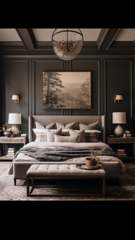 Luxury Modern Bedroom Master Suite, Small Bedroom Interior, Decor Ideas For Living Room, Home Decor Cozy, Luxe Bedroom, Cozy Home Decor, Bedrooms Decor, Ideas For Living Room, Bedroom Decor Cozy