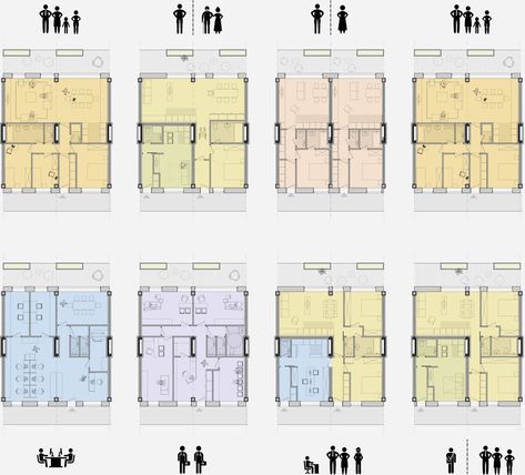 Co Housing Community, Social Housing Architecture, Co Housing, Collective Housing, Modular Housing, Residential Building Design, Building Layout, Community Housing, Apartment Floor Plans