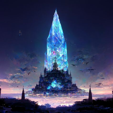 Because I Can, Fantasy City, Fantasy Castle, Fantasy Setting, Fantasy Places, Crystal Tower, Fantasy Art Landscapes, Fantasy Concept Art, Fantasy Aesthetic