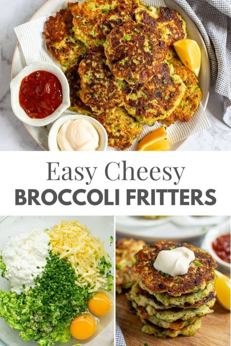 Healthy Broccoli Fritters, Broccoli Cheddar Fritters, Broccoli Fritters Baby, Broccoli Feta Fritters, Easy Cheesy Broccoli, Pea Fritters, Broccoli Fritters, Cauliflower Fritters, Creamy Soups