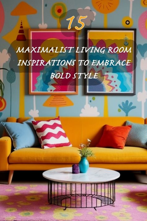 Dive into the world of maximalist design with these 15 stunning living room inspirations! I love how vibrant colors and unique patterns come together to create a lively atmosphere. From the cheerful yellow sofa to the playful artwork on the walls, every element pops and brings joy. Perfect for those who want to make a statement in their home! Japandi Dining Room, Maximalist Living Room, Playful Artwork, Yellow Sofa, Maximalist Design, Fusion Design, Living Room Design Ideas, Modern Farmhouse Living Room, Room Design Ideas