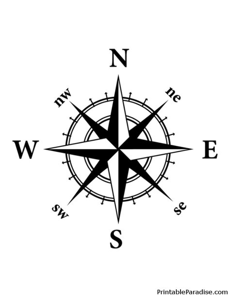 Printable Compass East West North South Logo, Compass Drawing Simple, Compass Drawing Design, Compass Printable, Compass Rose Art, Simple Compass Tattoo, Stencils Printables Templates, Compass Drawing, Compass Art