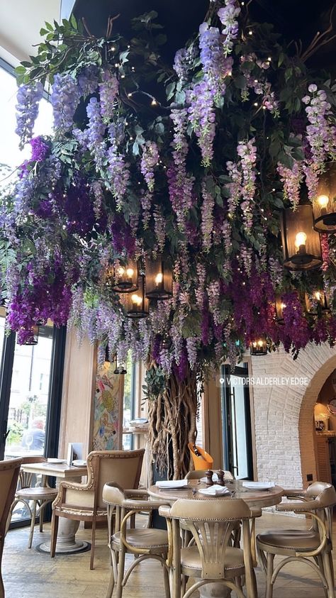 Indoor Wisteria, Maximalist Room, Quince Decorations, Flower Installation, Dream Room Inspiration, Forest Fairy, Wisteria, Dream Room, Room Inspiration