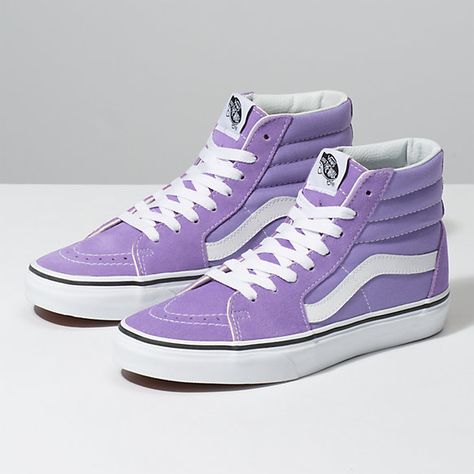 Vans Shoes High Tops, Purple Tennis Shoes, Best Golf Shoes, Cute Womens Shoes, Cute Vans, Shoes For School, Tenis Vans, Vans Era, Vans Sk8 Hi