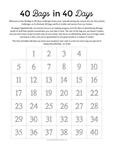 40 Days Challenge, 40 Day Challenge, Uncluttered Home, Decluttering Challenge, Challenges Activities, Printable Planner Pages, School Study, More Organized, School Study Tips