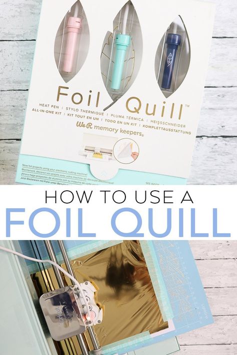 Learn how to use a foil quill in a Cricut machine! The foil pen from We R Memory Keepers is a great tool for crafting! #foil #cricut #cricutmade #foilquill #wrmk Cricut Foiling, Foiling Techniques, Cricut Foil, Minc Foil, Cricut Accessories, Craft Foil, Neli Quilling, Cricut Help, Silhouette Cameo Tutorials