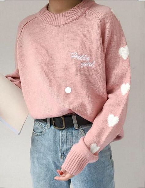 Soft Boy Outfits, Kawaii Sweater, Mode Shoes, Shorts Dress, Winter Knitwear, Ladies Bracelet, Girls Jumpers, Embroidery Sweater, Women Skirt