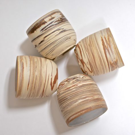 Cabin Sconces, Marbled Clay Pottery, Marbled Ceramics, Marble Pottery, Clay Tumblers, Marbled Pottery, Handmade Pottery Mugs, Marble Clay, Pottery Pinch Pot