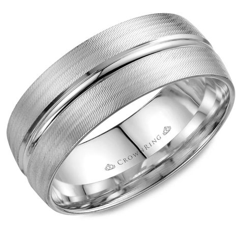 Mens Wedding Bands - WB-7934-M10 Carved Wedding Ring, Mens Wedding Bands White Gold, Comfort Fit Wedding Band, White Gold Wedding Band, Trending Engagement Rings, Stackable Wedding Bands, Rings Mens Wedding Bands, Classic Wedding Band, Engagement Rings Bridal Sets