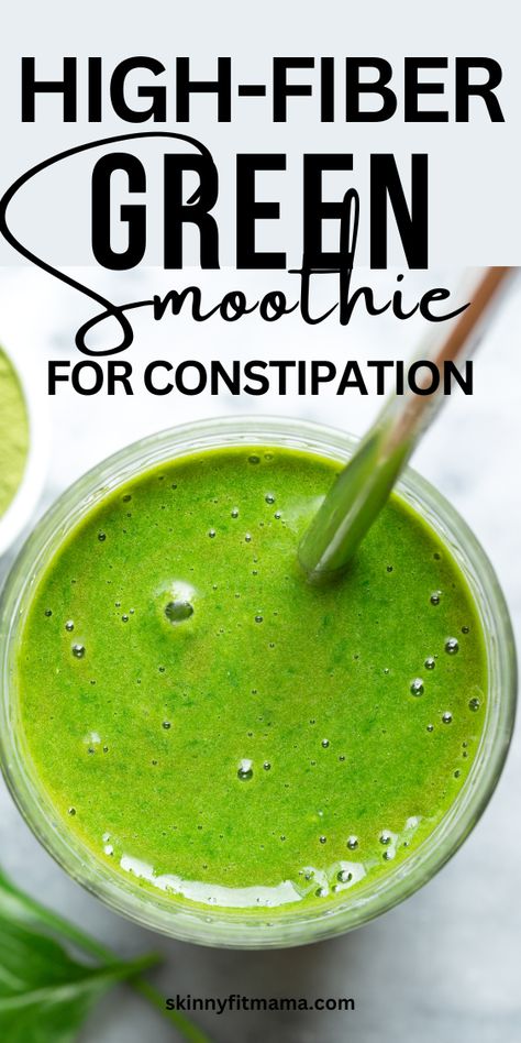 High Fiber Green Smoothie For Constipation Smoothies For Constipation, Smoothie For Constipation, Constipation Smoothie, High Fiber Smoothies, Diet Mindset, Fiber Smoothie, Smoothie Protein, Healthy Diet Smoothies, Green Shakes