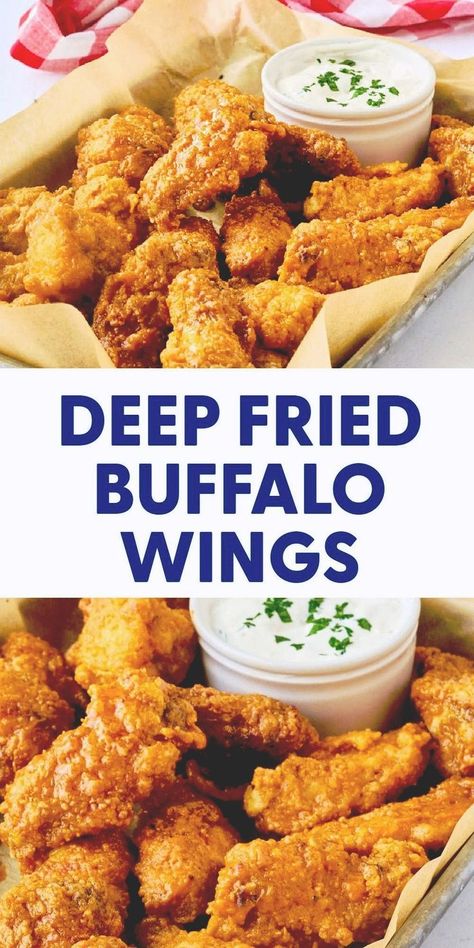 Hot Wings Recipe Fried, Wings Recipe Fried, Fried Hot Wings, Fried Buffalo Wings, Deep Fried Chicken Wings Recipe, Fried Wings Recipe, Hot Wings Recipe, Breaded Wings, Breaded Chicken Wings