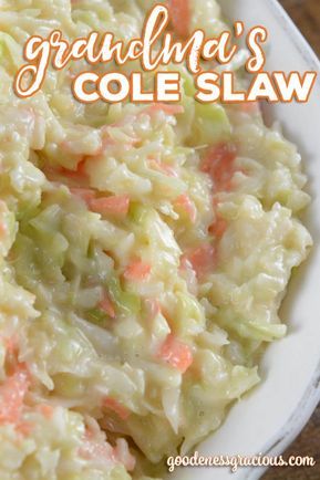 Are you looking for a creamy Homemade Cole Slaw recipe? This is grandma's tried and true recipe that everyone in the family loves. Creamy Cole Slaw Recipe, Homemade Cole Slaw, Coleslaw For Pulled Pork, Healthy Coleslaw Recipes, Best Coleslaw Recipe, Homemade Slaw, Easy Coleslaw, Coleslaw Recipe Easy, Slaw Dressing