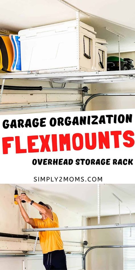 Diy Overhead Garage Storage, Extra Garage, Ceiling Storage Rack, Storage Tricks, Garage Storage Rack, Overhead Storage Rack, Metal Garage Storage Cabinets, Garage Ceiling Storage, Garage Racking