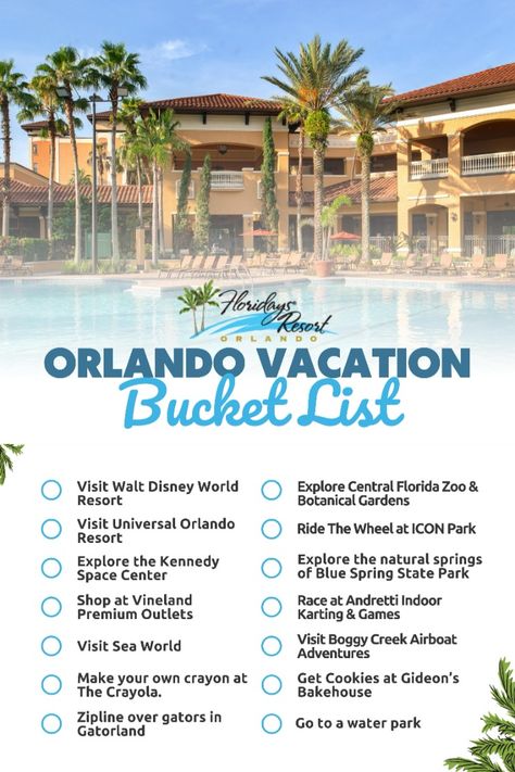 Experience the Ultimate Orlando Vacation Bucket List at Floridays Resort Orlando! 🌴✨ Your gateway to an unforgettable family vacation in Florida. Immerse in Orlando's magic with our curated bucket list, from thrilling attractions to hidden gems. Discover family-friendly amenities in our resort – spacious accommodations, exciting recreations – all for your dream Orlando getaway. Book now and let Floridays Resort make your family vacation unforgettable! 👨‍👩‍👧‍👦 #OrlandoVacation #FamilyGetaway Orlando Florida Bucket List, Beaches In Orlando Florida, What To Do In Orlando Florida, Orlando Bucket List, Orlando Florida Aesthetic, Orlando Family Vacation, Disney Orlando Florida, Florida Bucket List, Vacation Bucket List