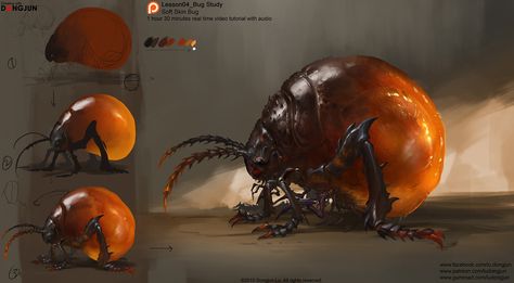 ArtStation - Soft Bug Painting, Russell Dongjun Lu Bug Person, Bug Monster, Bug Painting, Time Video, Beast Creature, Alien Concept, Alien Concept Art, Creature Drawings, Monster Concept Art