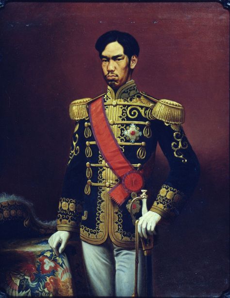 'Emperor Meiji' (1880) by Takahashi Yuichi Noble Ranks, Historical Japan, Usui Reiki, Military Looks, Showa Era, Meiji Era, Japan History, Japanese History, Asian History