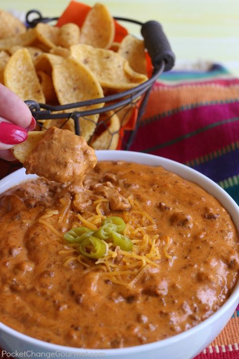 The Best Chili Cheese Dip | Pocket Change Gourmet Chili Cheese Dip, Holiday Dips, Southwest Recipes, The Best Chili, Chili Cheese Dips, Chili Dip, Best Chili, Mexican Appetizers, Snack Dip