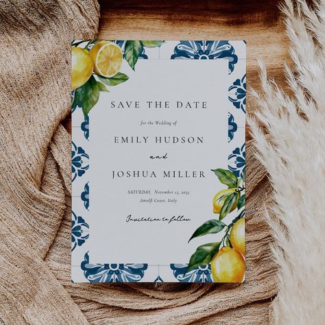 Lemon Citrus Positano Italian Wedding Save The Date Italy, Paper Coasters, Amalfi Coast Italy, Paper Coaster, Save The Date Card, Wedding Save The Date, Italian Wedding, Wedding Vibes, Secret Wedding