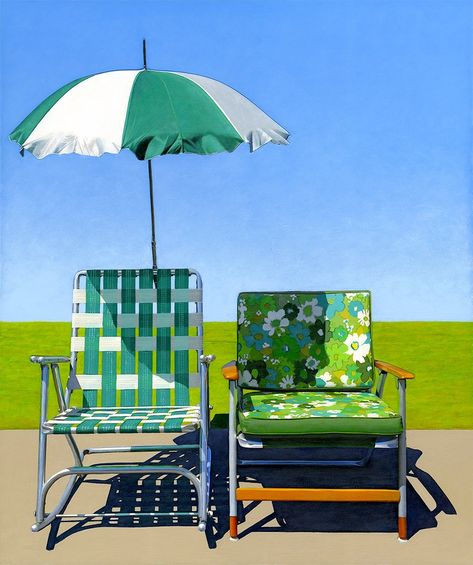 Leah Giberson, Vintage Outdoor Furniture, American Realism, Air Design, Outdoor Patio Space, Summer Lawn, Vintage Outdoor, Lawn Chairs, Tropical Art