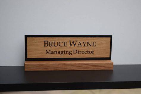 Excited to share the latest addition to my #etsy shop: Executive Personalised Desk Solid Oak Base Name Plate, Custom Engraved Sign, Office Plaque, Desk Name Plate https://etsy.me/3GHfL7f #ExecutivePersonalisedDeskSolidOakBaseNamePlate #CustomEngravedSign #OfficePlaque Double Sided Desk, Personalized Desk Name Plate, Office Desk Name Plates, Desk Plates, Name Plate Design, Personalized Desk, Desk Name Plate, Desk Name, Engraved Sign