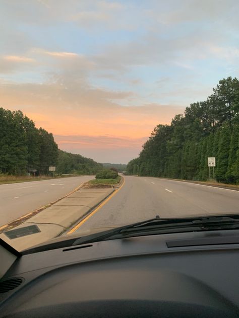 #roadtrips #highway #nc #northcarolina #sun #sunset #drive #aesthetic Driving On Highway Aesthetic, Sunset Drive Aesthetic, Drive Aesthetic, Sunset Drive, South Carolina, North Carolina, Mood Board, Georgia, Road Trip