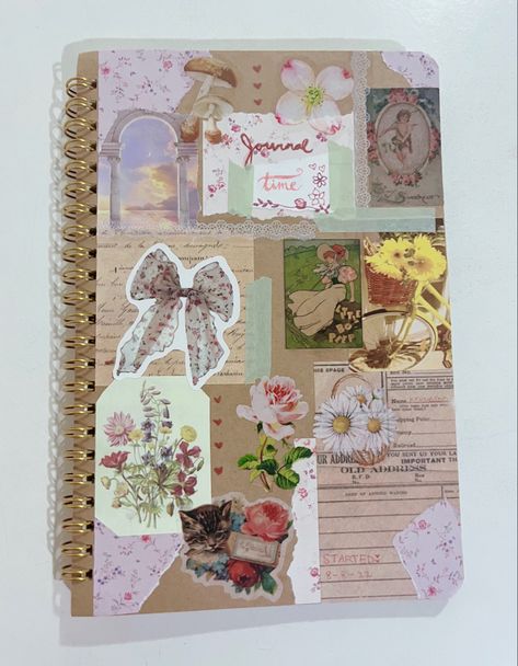 Fairytale Scrapbook Ideas, Cottage Core Journal Ideas, Journal Ideas Cottagecore, Cottage Core Scrapbook Ideas, Cottagecore Journaling, Fairytale Journal, Cottagecore Scrapbook, Fairy Scrapbook, Cats Collage