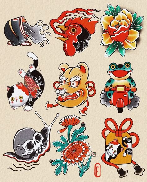 Japan Traditional Tattoo, Japanese Tattoo Traditional, Japanese Traditional Tattoo Flash, Japanese Flash Tattoo, Japanese Tattoo Art Traditional, Yokai Tattoo, Japanese Tattoo Flash, Japanese Flash, Japanese Traditional Tattoo