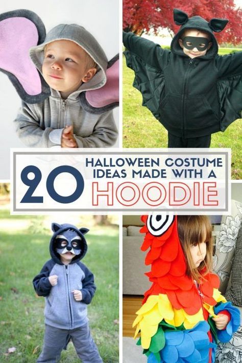 20 Halloween Costume Ideas for Kids made with a Hoodie | Easy DIY Craft Tutorial Idea | No-Sew | Handmade | Jacket Easy Kids Costumes, Diy Costumes For Boys, Halloween Costume Ideas For Kids, Boys Halloween Costumes Diy, Costume Ideas For Kids, Diy Costume Ideas, Simple Hoodie, Handmade Jacket, Easy Diy Costumes