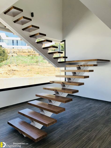 35+ Photos Of Wooden Staircase Under Construction | Engineering Discoveries Steel Stairs Design, Wooden Staircase Design, درج السلم, Staircase Interior Design, Staircase Design Modern, Staircase Railing Design, Stairs Design Interior, Escalier Design, Steel Stairs