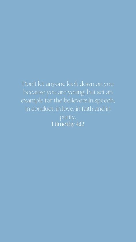 Graduation Bible Verses, Blue Bible, 1 Timothy 4 12, Lord Quote, Short Bible Quotes, Cute Bible Verses, Cute Bibles, Bible Verse Background, Christian Verses