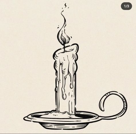 Melting Candle Drawing, Candlestick Tattoo, Hand Holding Candle, Candle Doodle, Candle Sketch, Candle Tattoo Design, Candle Illustration, Candle Drawing, Arte Aesthetic