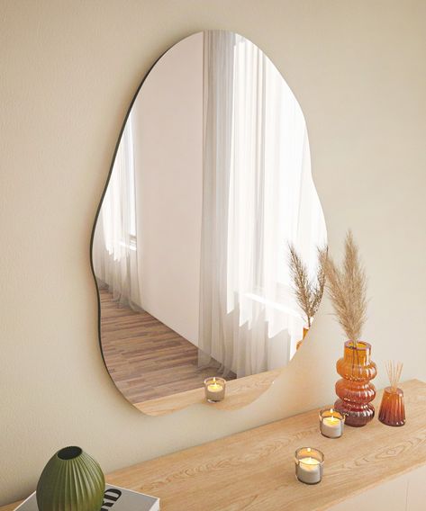 Spiegel Oho 60x85cm Mirror In Hallway, Hallway Mirror, Small Hallways, Dresser With Mirror, Small Space Living, Accent Mirrors, New Room, House Rooms, Bedroom Makeover