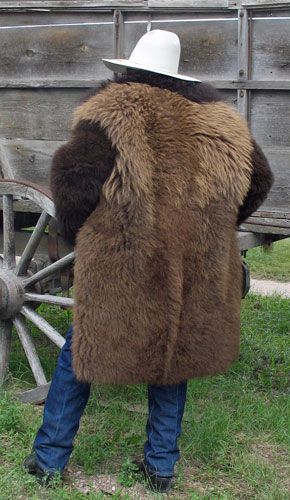 Buffalo Coats, Chaps and Chinks Buffalo Coat, Unique Coats, Mens Fur Coat, Bison Leather, Bear Sculptures, Sheepskin Throw, Bear Coat, Bespoke Clothing, American Bison