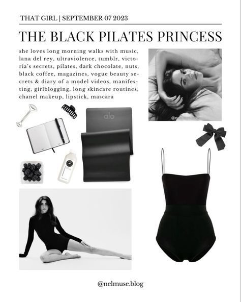 Black Pilates Princess, Travel Nails, Pilates Princess Aesthetic, Pilates Outfits, Weekend Routine, Illustration Travel, Food Gardening, Pilates Clothes, High Value Woman