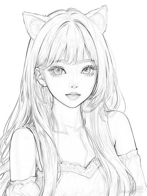 Ai art, art, character, karakter, anime, girl, icon, lineart, line art, coloring base Anime Face Drawing, Manga Coloring Book, Anime Lineart, Color Drawing Art, Animation Art Sketches, Digital Art Anime, Cute Coloring Pages, Coloring Book Art, Book Art Drawings