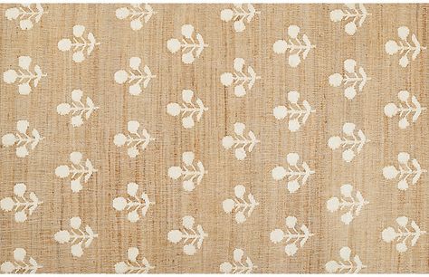 Erin Gates - Orchard Bloom Rug, Beige | One Kings Lane Scalloped Jute Rug, Cream Jute Rug, Area Rug Cream Jute, 8x10 Jute Rug, English Country House Style, Tan Woven Rug, Erin Gates, Door Rugs, Indian Block Print