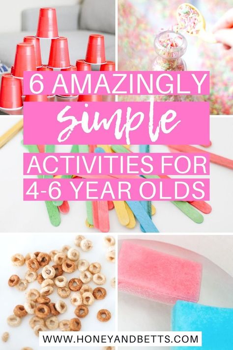 Looking for fun activities for 4-6 year olds at home? Hannah, the creative Canadian mom blogger at Honey & Betts, is sharing her cheap dollar store hacks! Fun Activities For Four Year Olds, Six Year Old Activities, Fun Activities For 4yrs Old, Activities For Six Year Olds, Crafts For 4 Year, Activities For 6 Year Boy, Activities For 6yrs Old, Activities For 5yrs Old, Activities For 4yrs Old