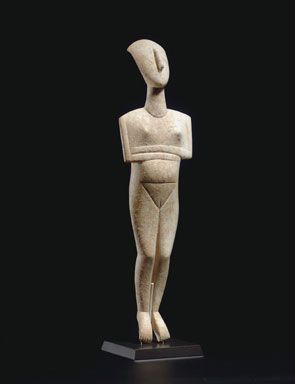 Early Cycladic II, circa 2400 B.C -  Marble Ancient Greece Art, Greece Art, Ancient Greek Art, Prehistoric Art, Ancient Sculpture, Roman Art, Ceramic Figures, Marble Sculpture, Female Figure