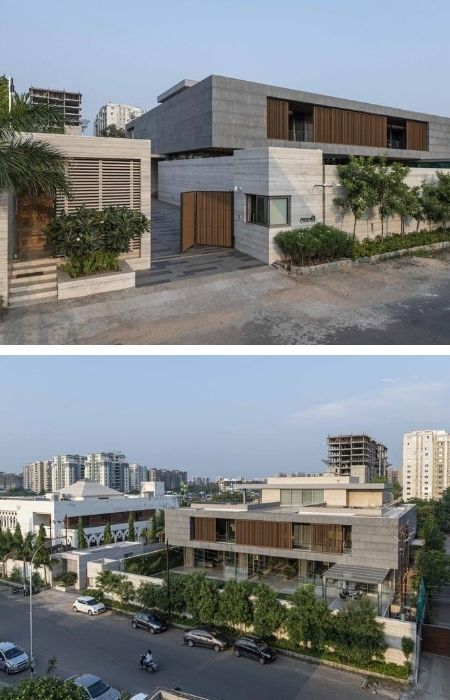 Korean Mansion Modern, Modern Korean House Exterior, Korean Mansion, Contemporary Bungalow Design, Home Tattoo Studio, Korean House Exterior, Korean Houses, Classic Modern House, Home Kitchen Ideas