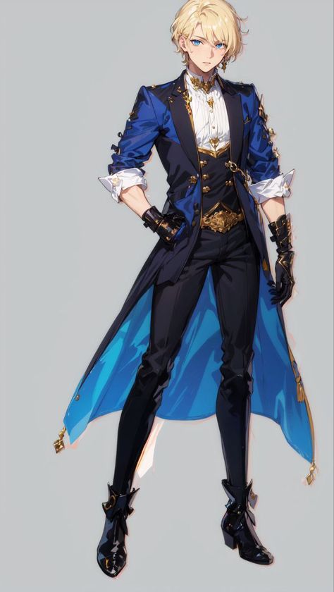 Fantasy Fancy Clothes Male, Moon Outfit Male, Male Fantasy Clothing Design Art, Male God Outfit, Fantasy Royalty Clothes, Blue Fantasy Outfit Male, Celestial Outfit Male, Bard Outfits Male, Bard Clothes