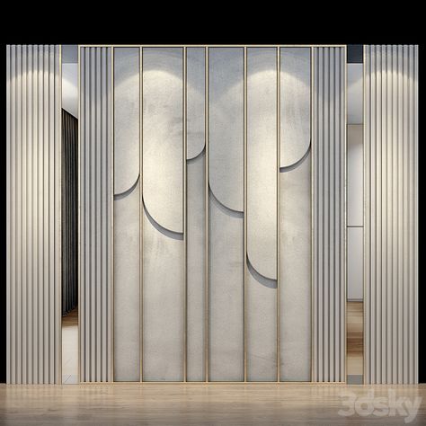 Panel 067 - 3D model Women Wardrobe Design, Marble Panelling, Showroom Reception, Wall Panel Backdrop, Bedroom Wall Panel, Panel Design Ideas, Wall Cladding Designs, Feature Wall Design, Cladding Design