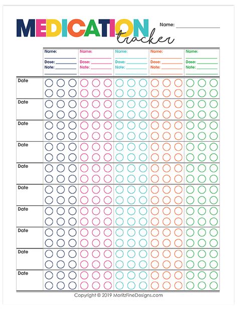 The Medication Tracker is a free printable that is perfect to keep track of both for regular medication usage or one time prescriptions. It can be used for all ages--babies, kids, adults and even the elderly. #medicationtracker #prescriptiontracker #medicationchartprintable #medicationlog #medicationorganization Medication Chart Printable, Medication Tracker Printable, Bullet Journal Calendrier, Medical Printables, Medical Binder Printables, Medical Binder, Medication Log, Medication List, Medication Organization