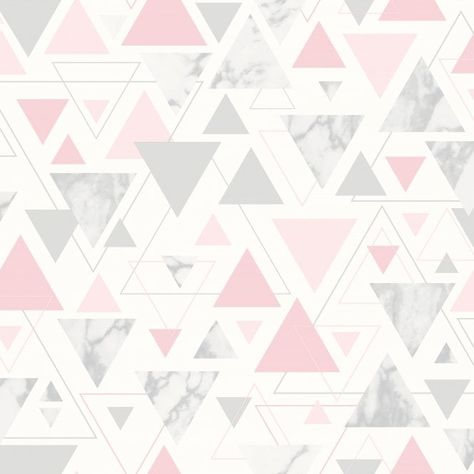 Silver Marble Wallpaper, Grey Metallic Wallpaper, Grey Feature Wall, Geometric Triangle Wallpaper, Grey Marble Wallpaper, Triangle Wallpaper, Pink And Grey Wallpaper, Marble Wallpaper Phone, Wallpaper Pink And White