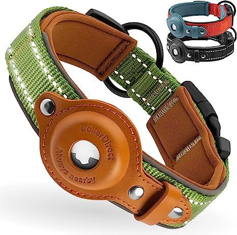 Designed for Apple AirTag air tag dog collar was made from the highest quality of nylon, and the dog airtag holder features neoprene lining on the inside for extra comfort dog collar airtag holder is made from 100% genuine leather. Adjustable Size - The apple airtag dog collar is designed for all breeds, so use an airtag pet collar holder on any dog. fits the average Beagle (S, 12"-14.5"), Labrador (M, 14.5"-17.5"), or German Shepherd (L, 17.5"-20") 【】*paid link Air Tag Dog Collar, Airtag Dog Collar, Dog Airtag, Apple Air Tag, Dog Tracker, Waterproof Dog Collar, Air Tag, Apple Air, Apple Airtag