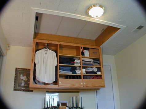 ideas Tiny House Storage, Ceiling Storage, Casa Country, Patio Diy, Small Balcony Ideas, Tiny Spaces, Anna White, Tiny House Living, Space Saving Furniture