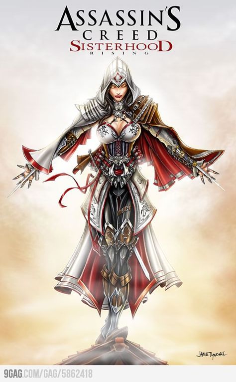 Assassin's Creed Sisterhood....except for the obvious cleavage, awesome design Assassins Creed Female, Girl Assassin, Lady Mechanika, Connor Kenway, Assassins Creed Artwork, Female Assassin, Assassins Creed Art, Artist Alley, Assassin’s Creed