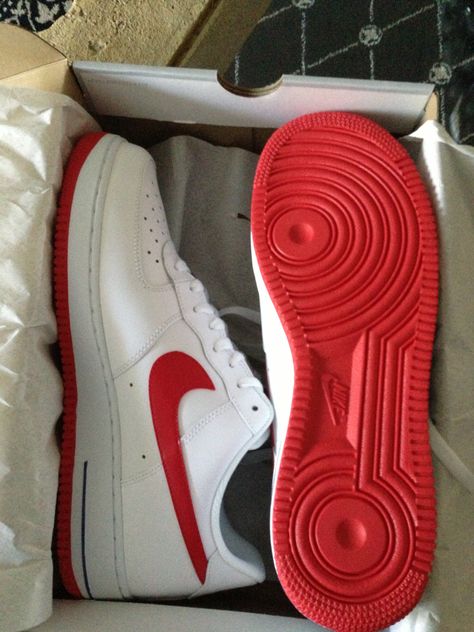 Air Force 1 Red Bottoms Red Bottoms Sneakers, All Nike Shoes, Force One, Red Diamond, Club Style, Red Bottoms, Dream Shoes, Sneaker Brands, Nike Air Force Sneaker