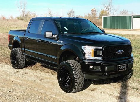 2019 Ford F150 equipped with a Fabtech 6" Lift Kit 2018 Ford F150 Lifted, Black Ford F150, 2017 F150, F150 Build, Shelby F150, 2019 Ford F150, Ford F150 Lifted, F150 Lifted, Ford 150