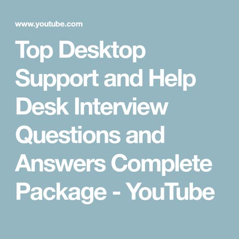 Help Desk Tech Support, Best Pc Setup, Top Interview Questions, Tech Job, Desk Job, Interview Questions And Answers, Help Desk, Education For All, Science News